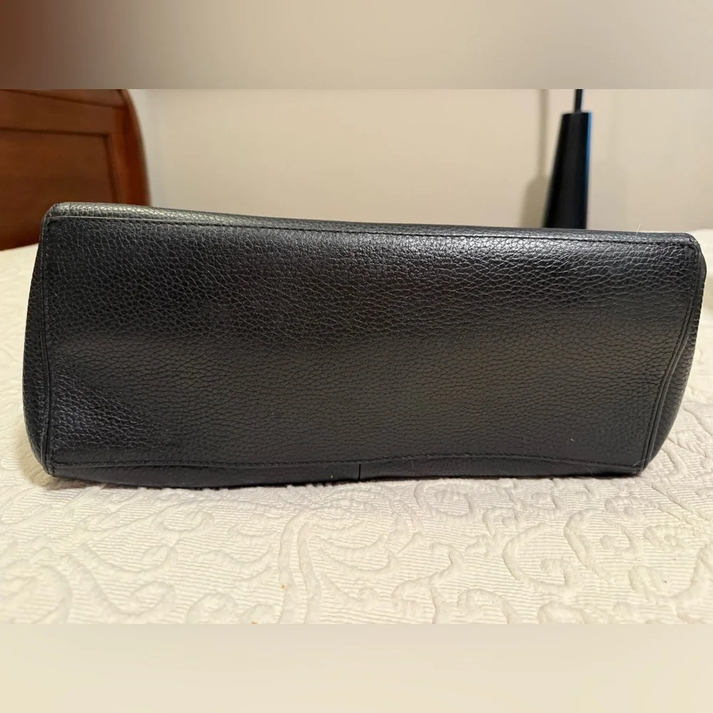 kate spade Black Pebbled Leather Satchel with Gold Hardware